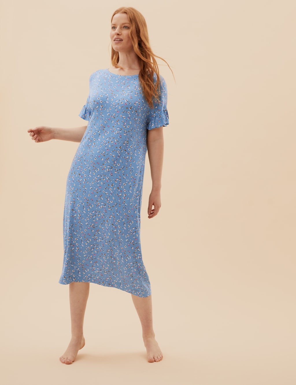 Floral Print Long Nightdress M S Collection M S