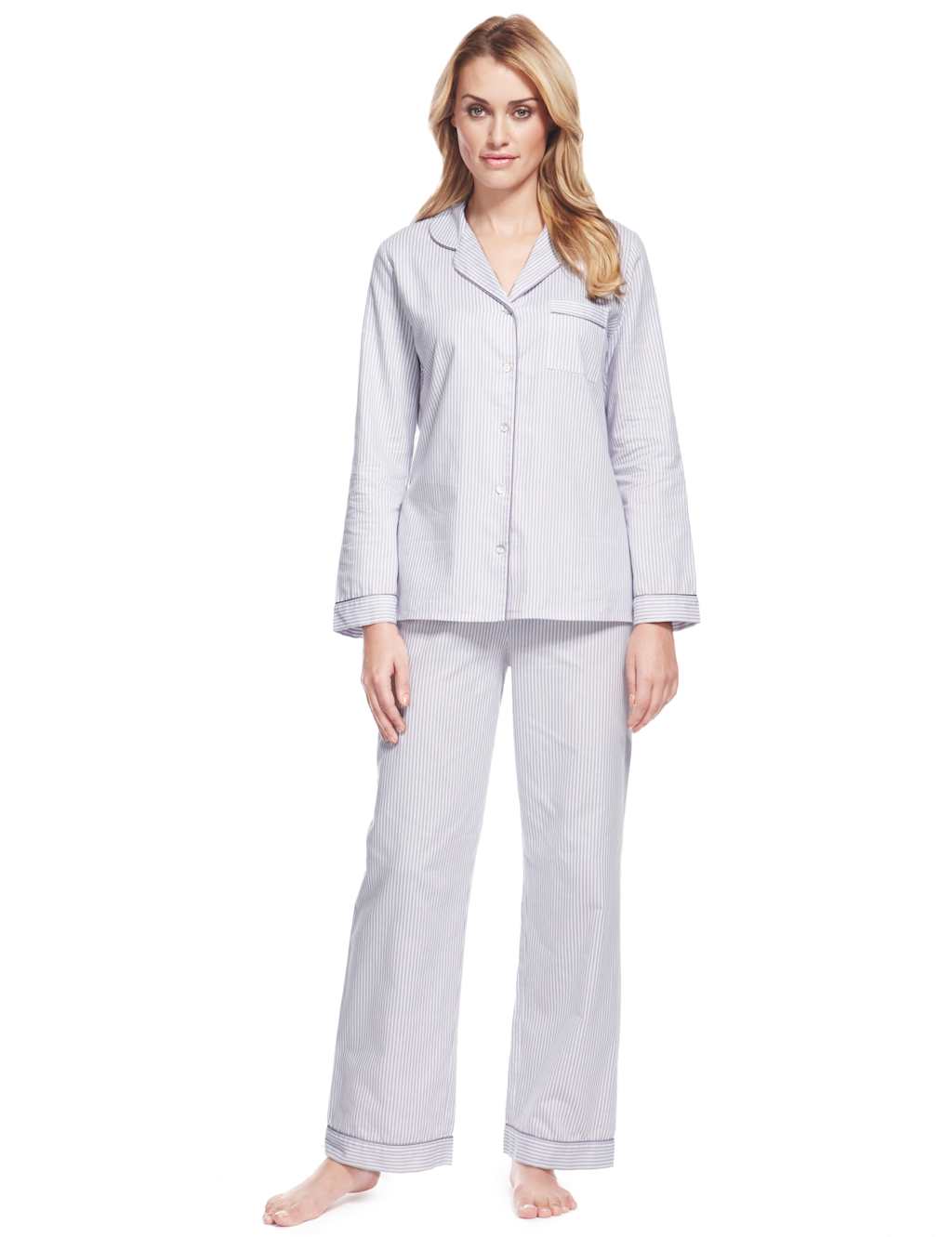 Pure cotton striped pyjamas with cool Comfort™ Technology 1 of 5