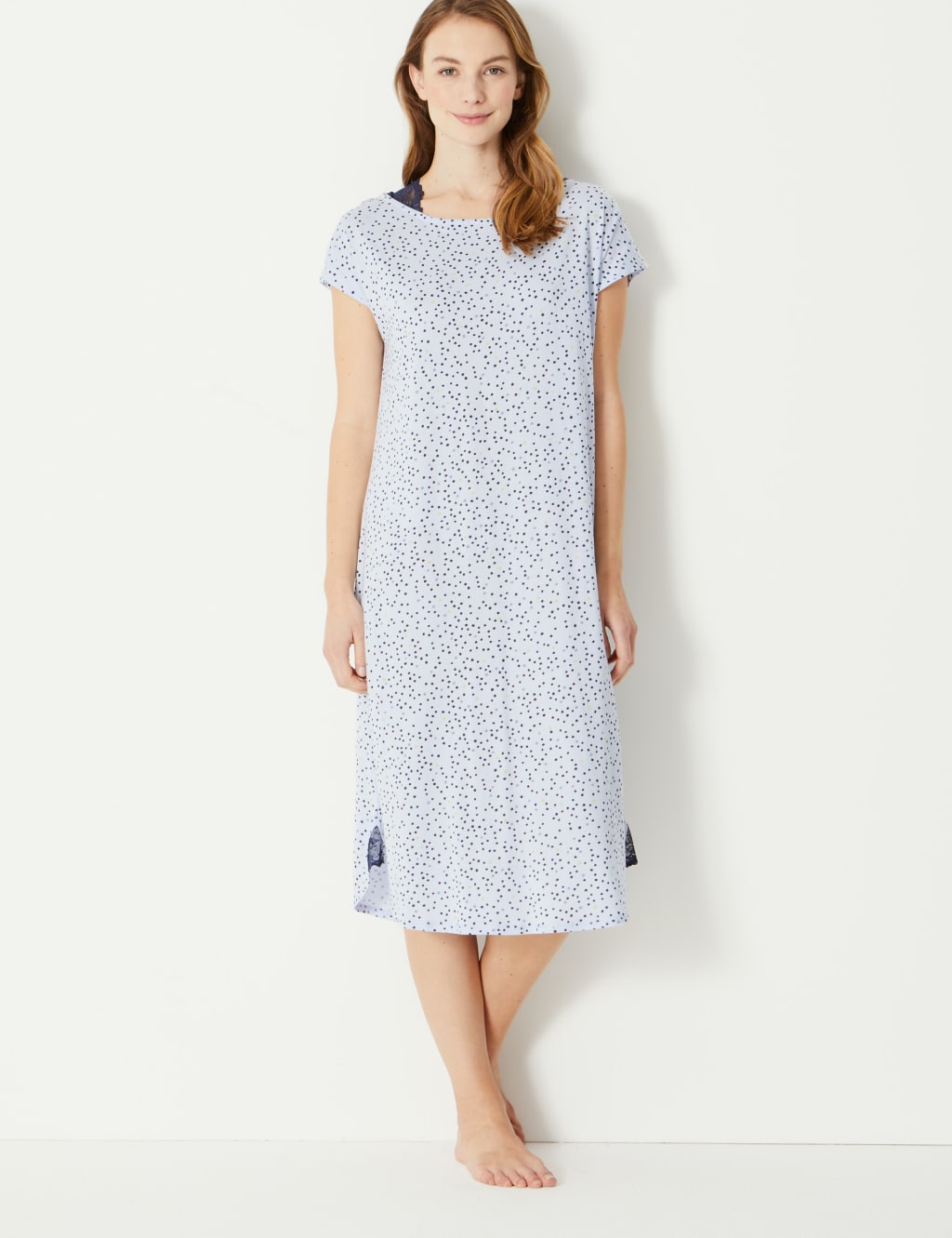 Cool Comfort Cotton Modal Spot Nightdress M S Collection M S
