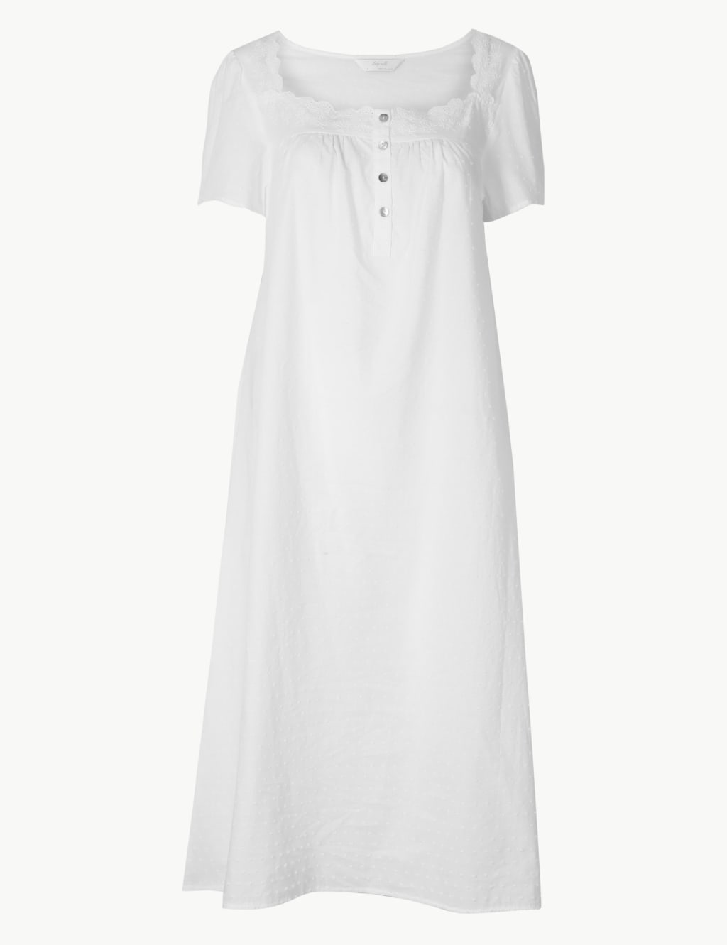 Pure Cotton Dobby Nightdress M S Collection M S