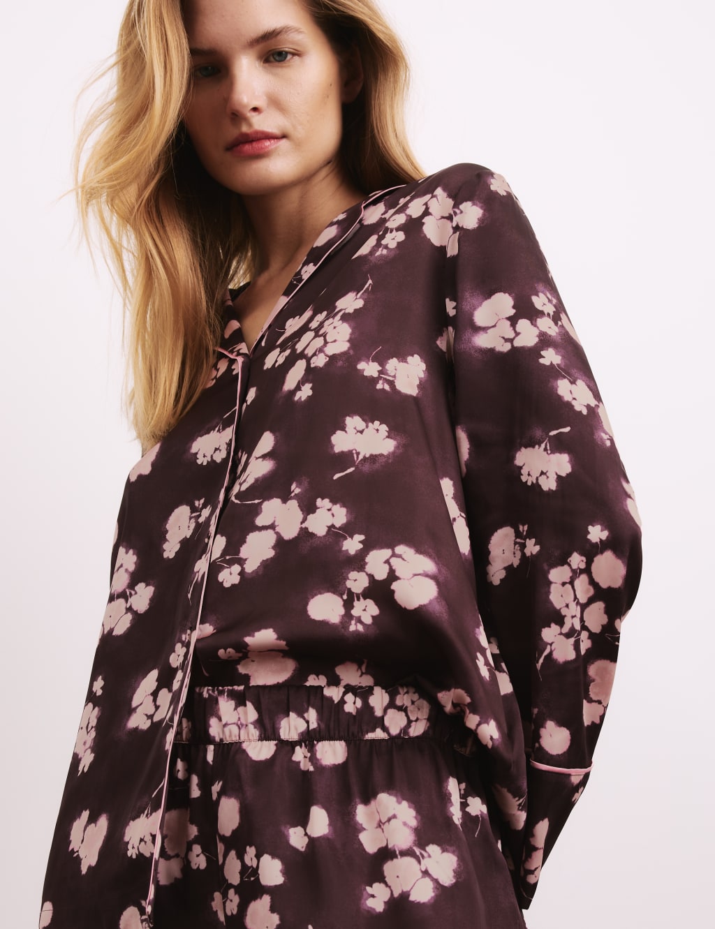 Satin Floral Print Pyjama Set 4 of 7