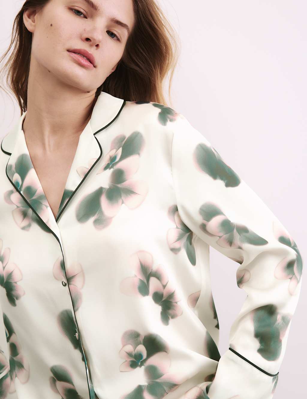 Satin Floral Print Pyjama Set 4 of 8
