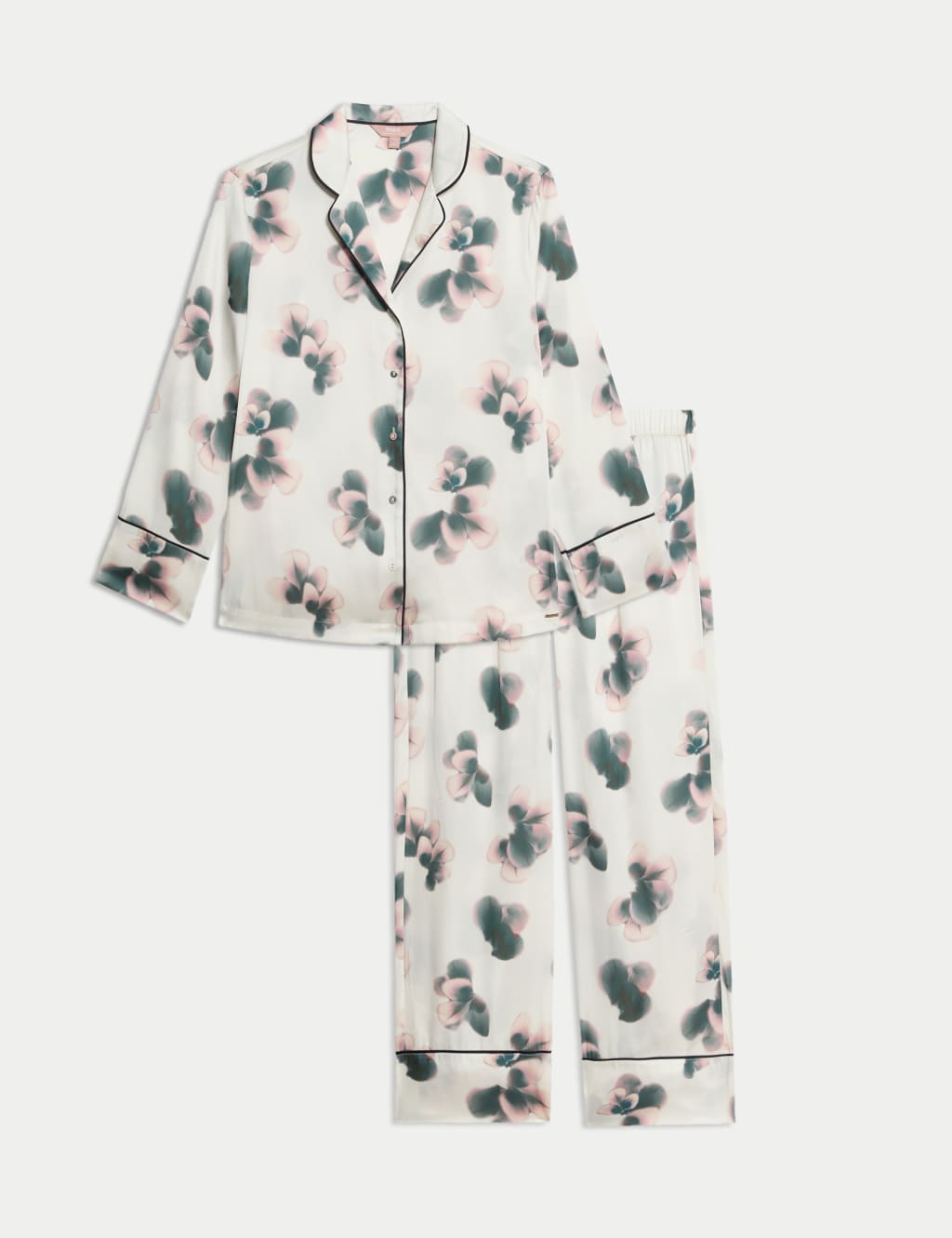 Satin Floral Print Pyjama Set 2 of 8