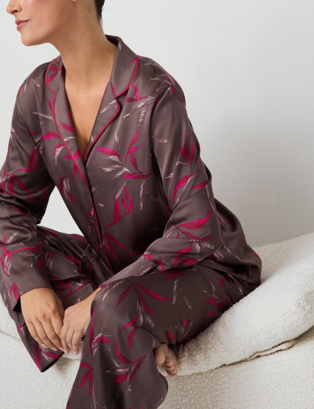 Satin Floral Print Pyjama Set
