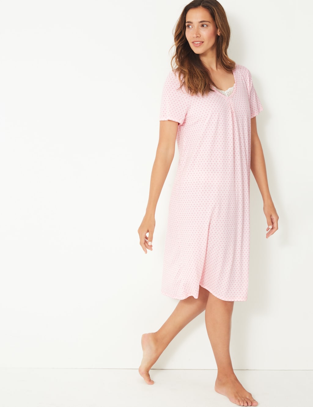 Jersey Tile Short Sleeve Nightdress M S Collection M S