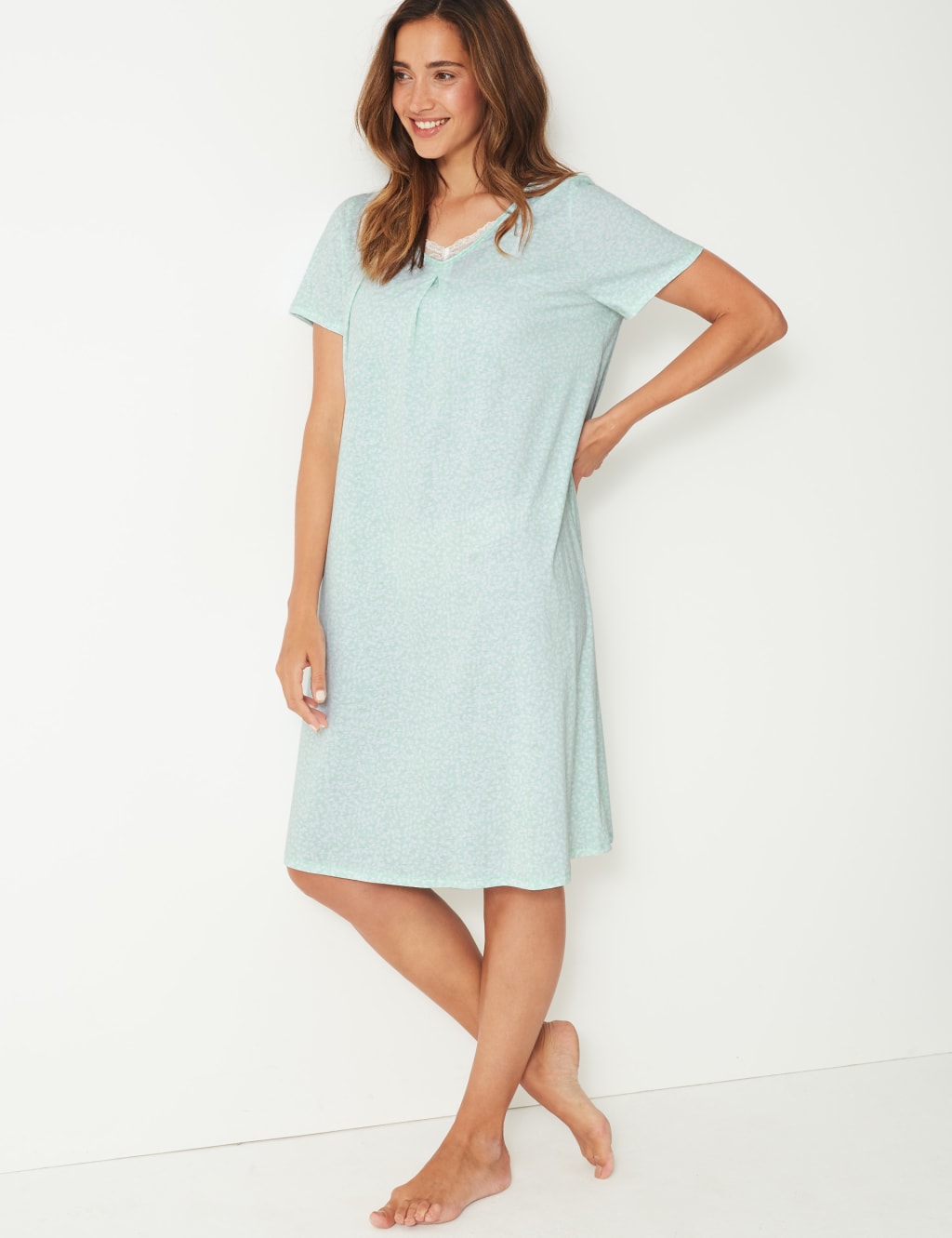 Jersey Leaf Short Nightdress M S Collection M S