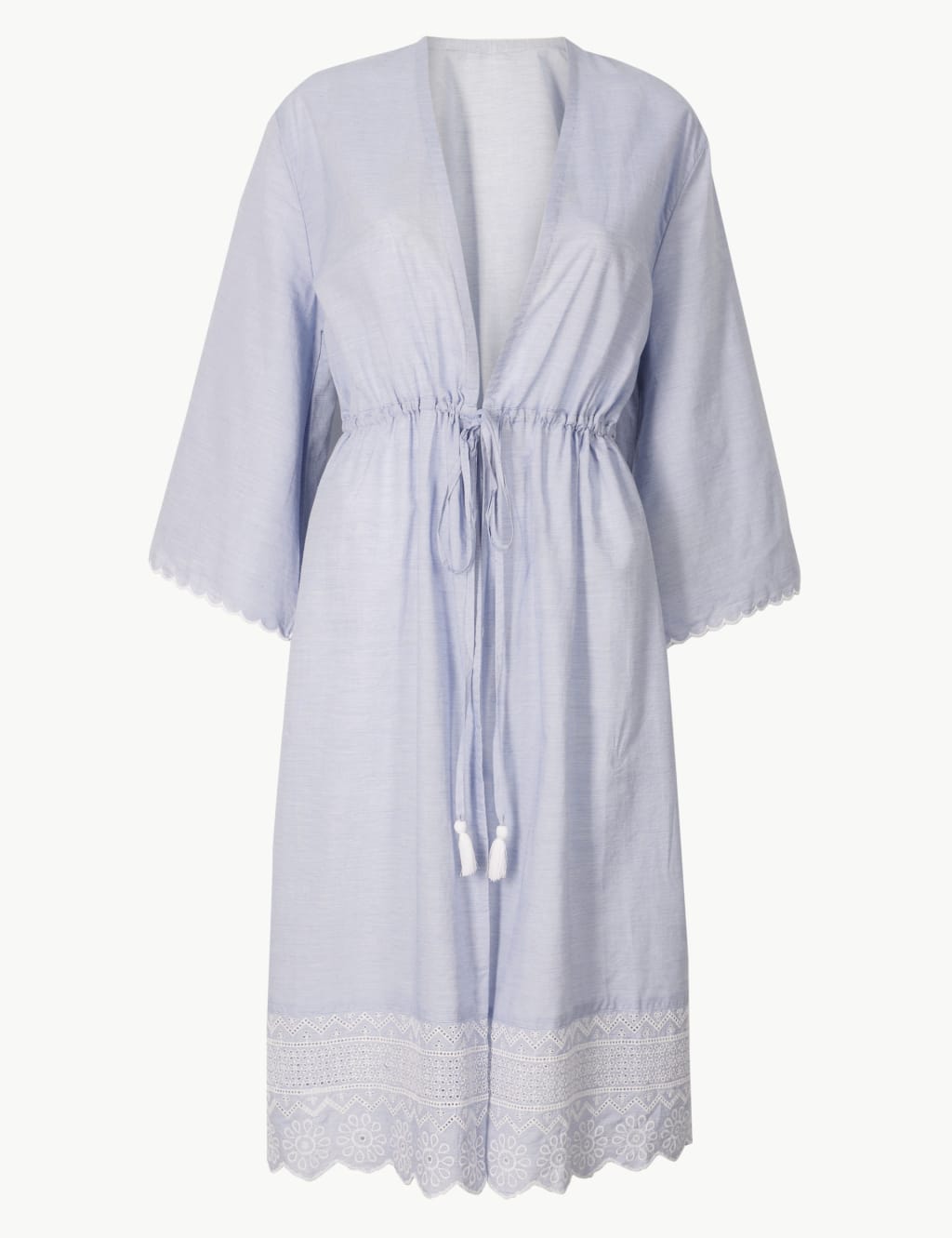 Pure Cotton Broderie Dressing Gown   2 of 4