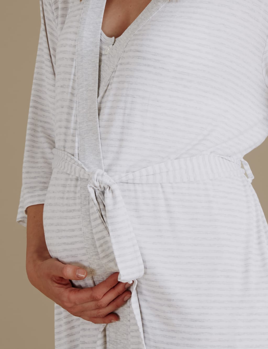 Maternity Striped Short Dressing Gown 4 of 7