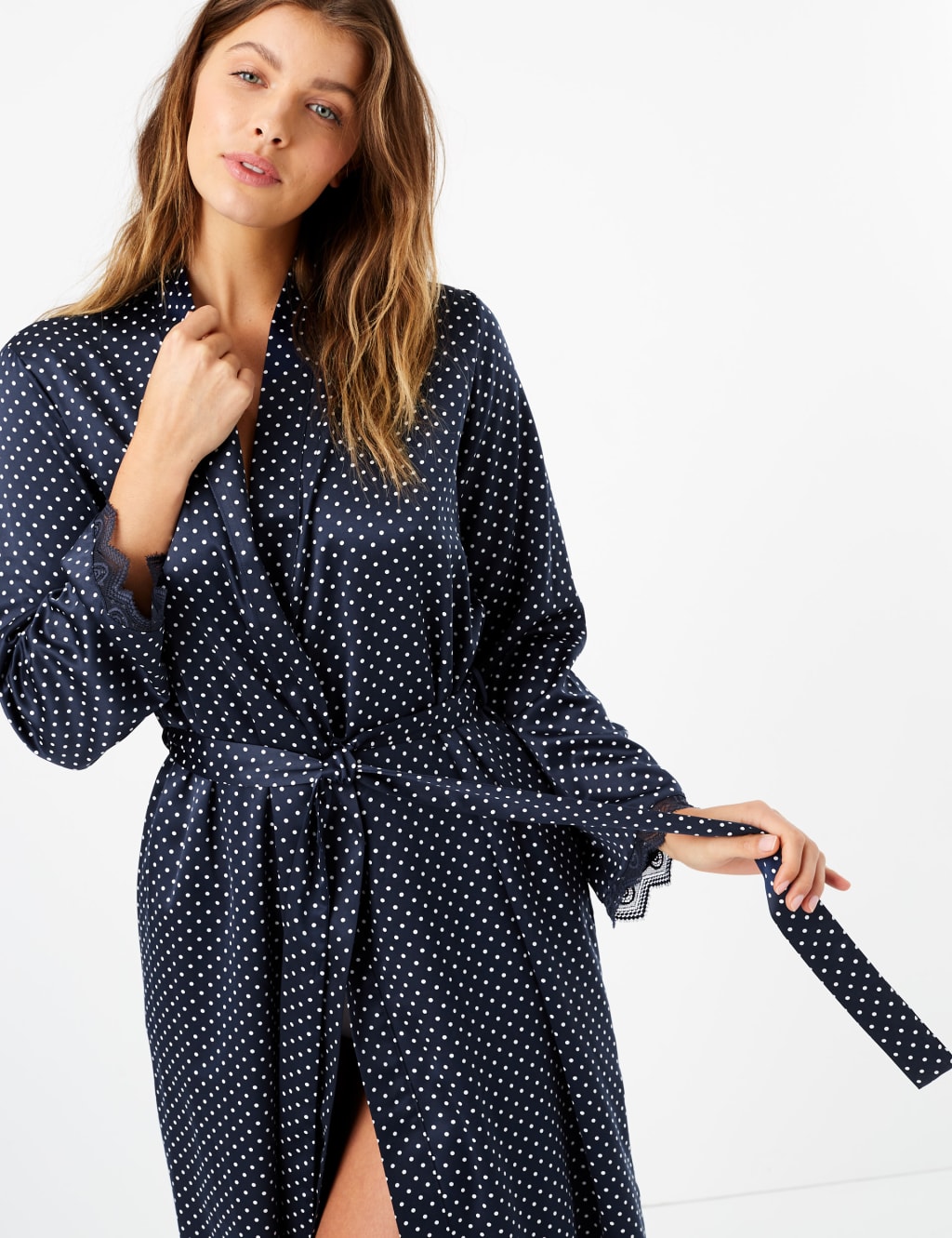 M&s satin dressing gown online