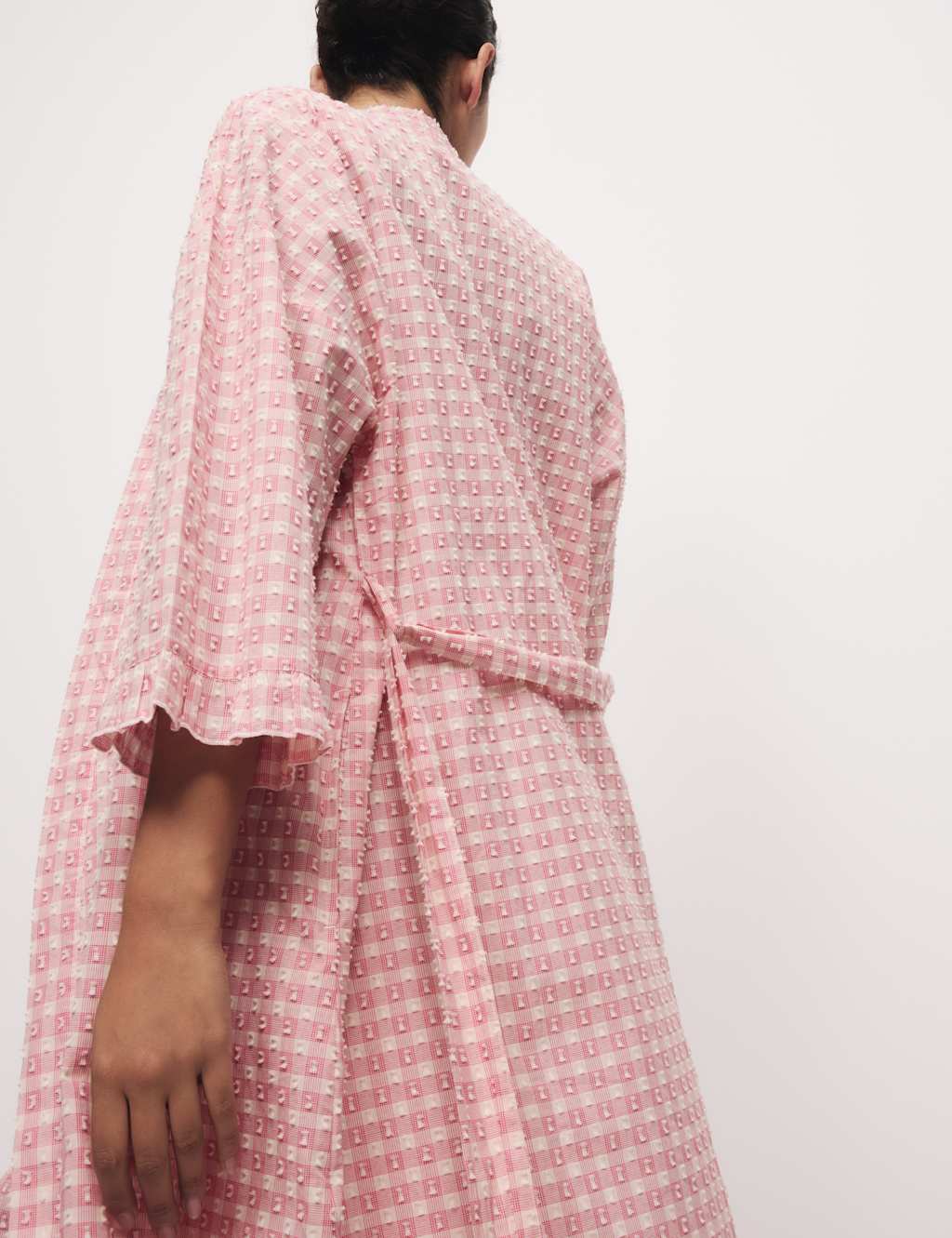 Pure Cotton Gingham Yarn Dyed Dobby Wrap 4 of 5