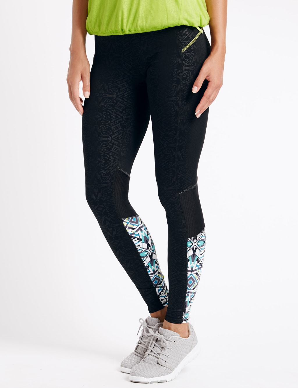 Geometric Print Panel Leggings 1 of 6