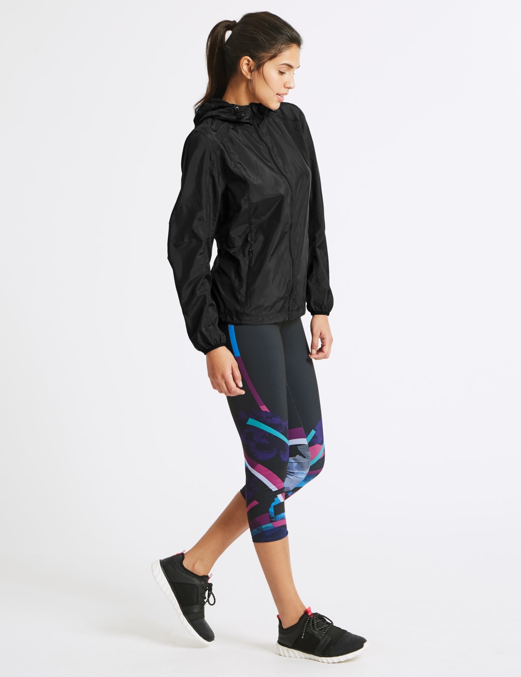Hooded Long Sleeve Windbreaker Jacket 4 of 5
