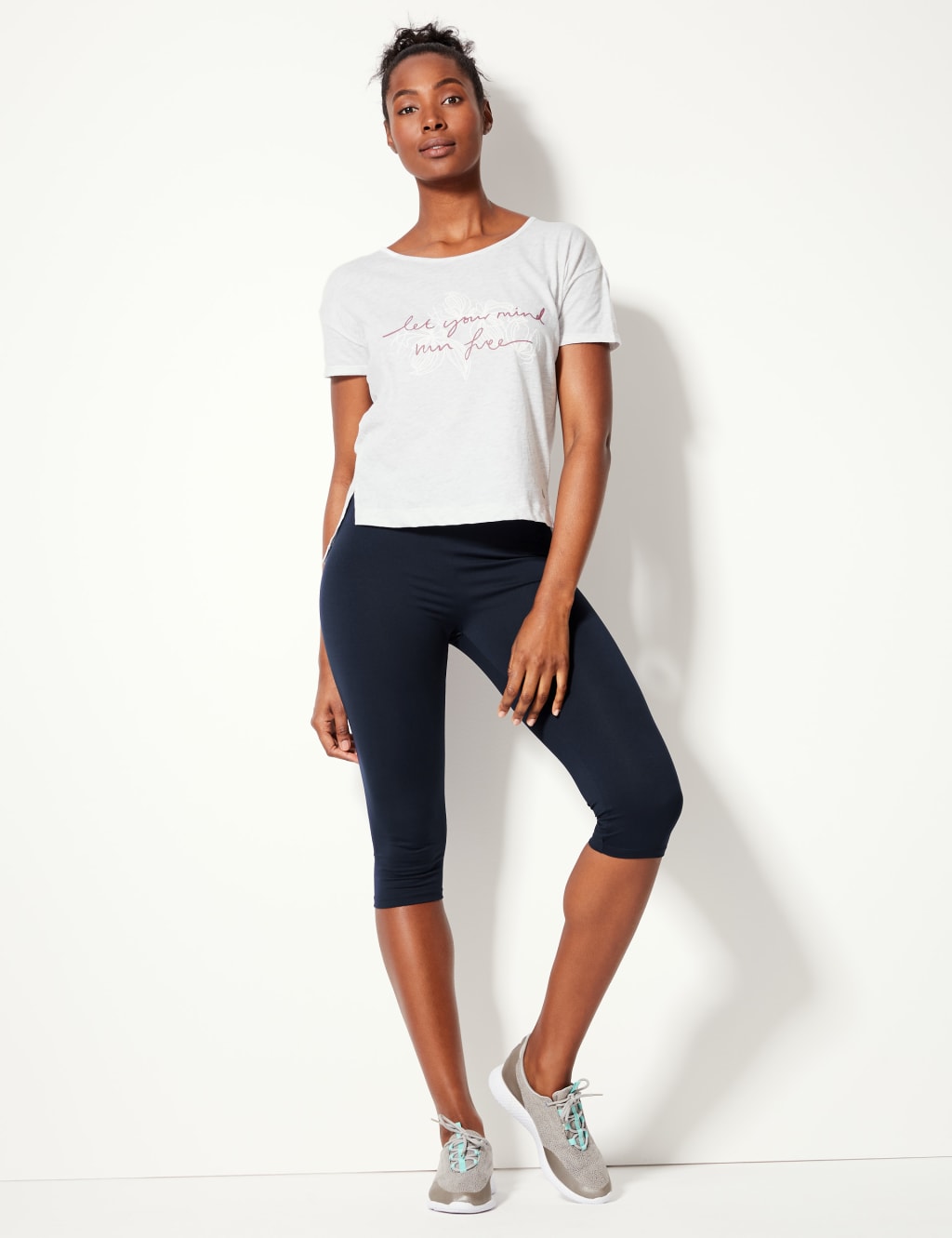 Quick Dry Cropped Sport Leggings M S Collection M S