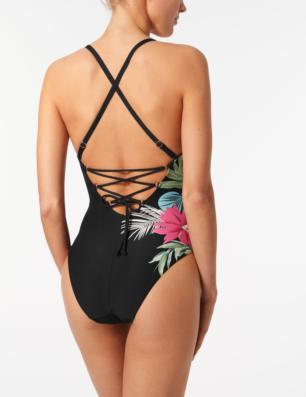 Floral Print Padded Plunge Swimsuit 3 of 4