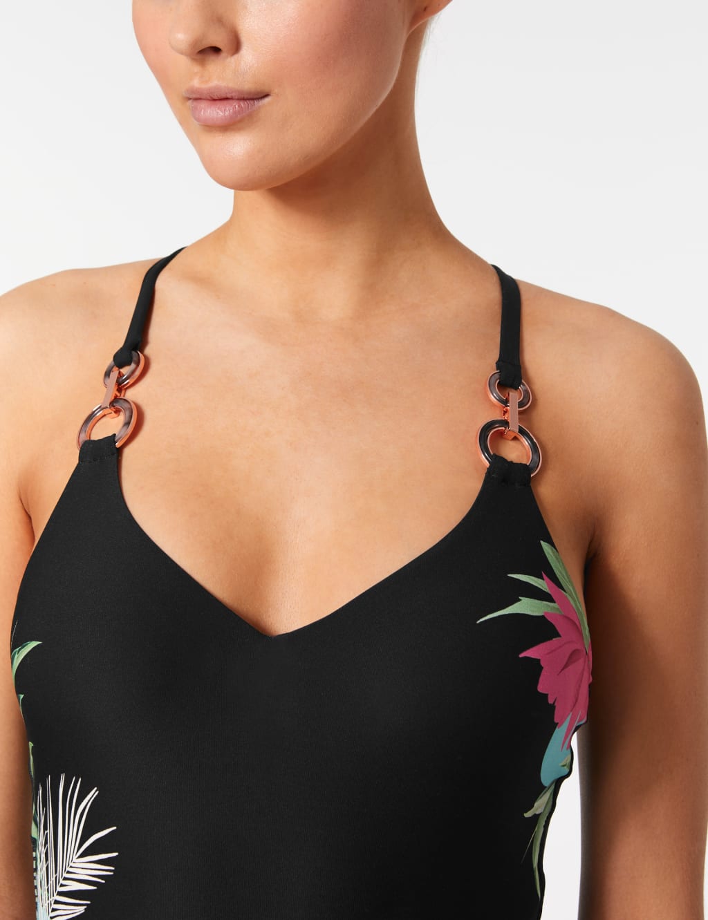 Floral Print Padded Plunge Swimsuit 4 of 4