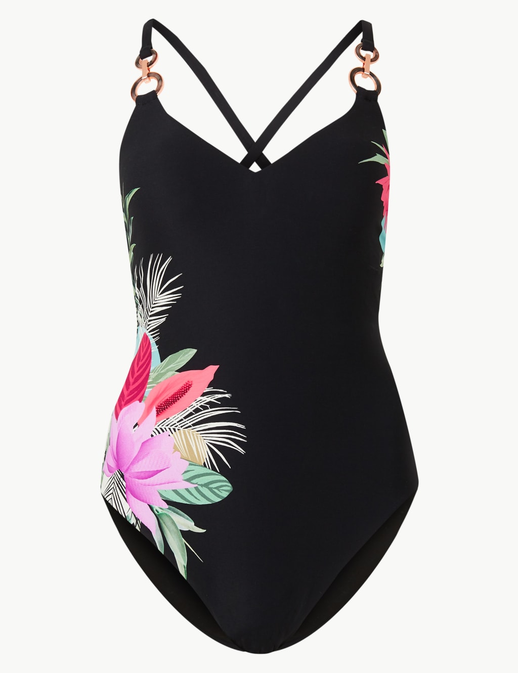 Floral Print Padded Plunge Swimsuit 2 of 4