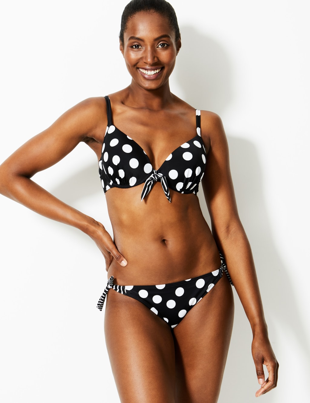 Spot Print Plunge Bikini Top A-G 4 of 4