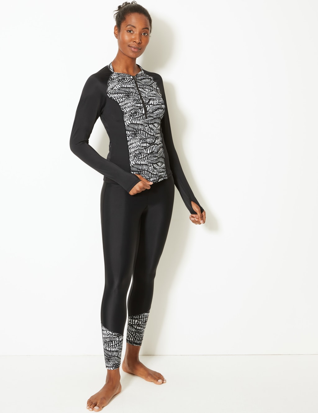 Monochrome Print Swim Leggings M S Collection M S