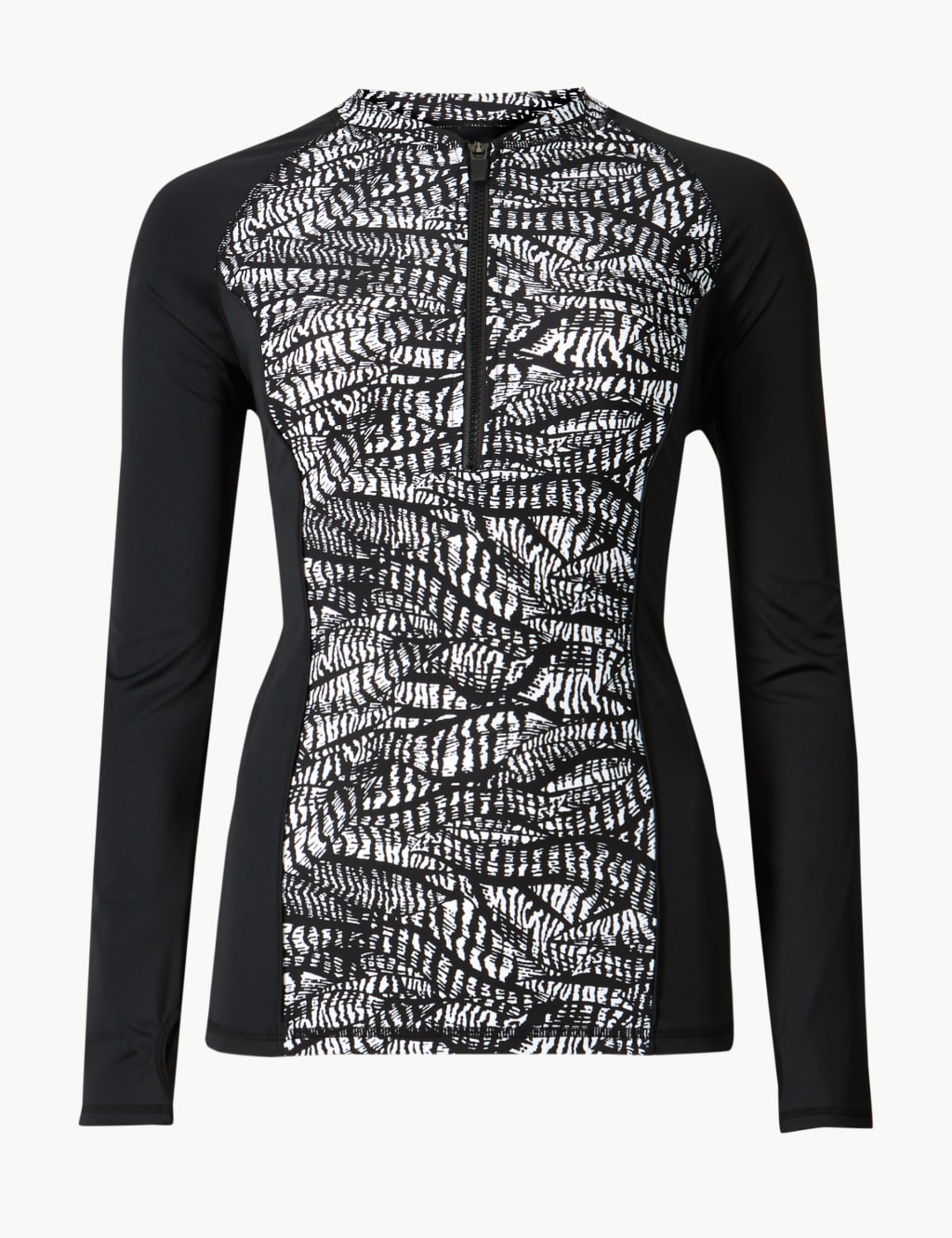 Monochrome Print Rash Guard Tankini Top 2 of 5