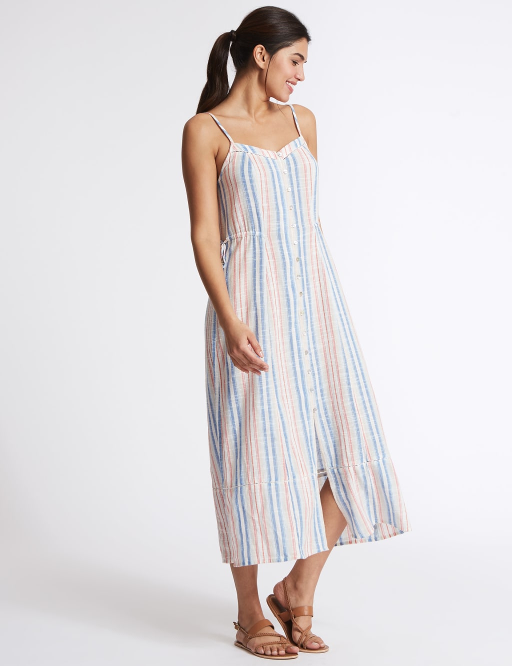 Pure Cotton Striped Beach Dress M S Collection M S