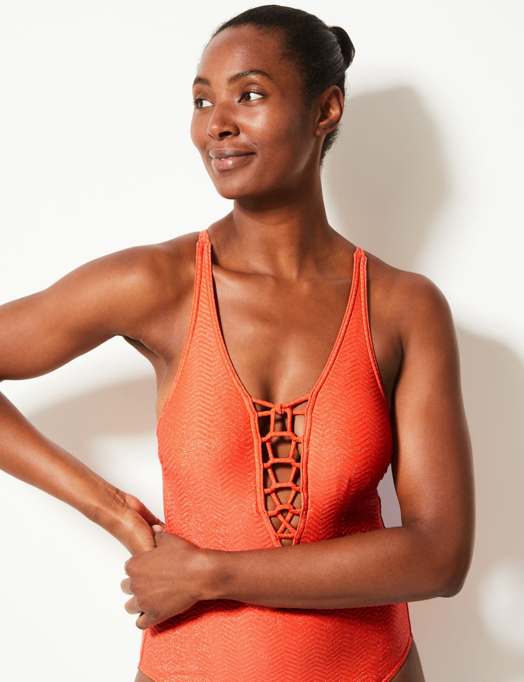 Secret Slimming™ Sparkle Padded Plunge Swimsuit 3 of 5