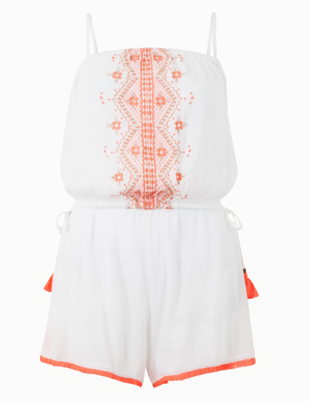 Embroidered Strappy Beach Playsuit 2 of 4