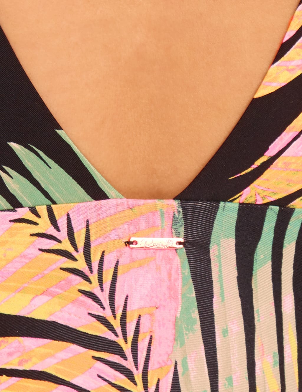 Secret Slimming™ Palm Print Plunge Swimsuit 4 of 5