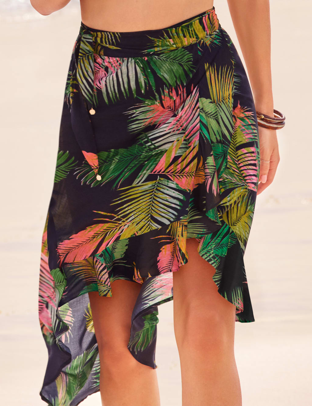 Pure Modal Palm Print Wrap Skirt 1 of 5