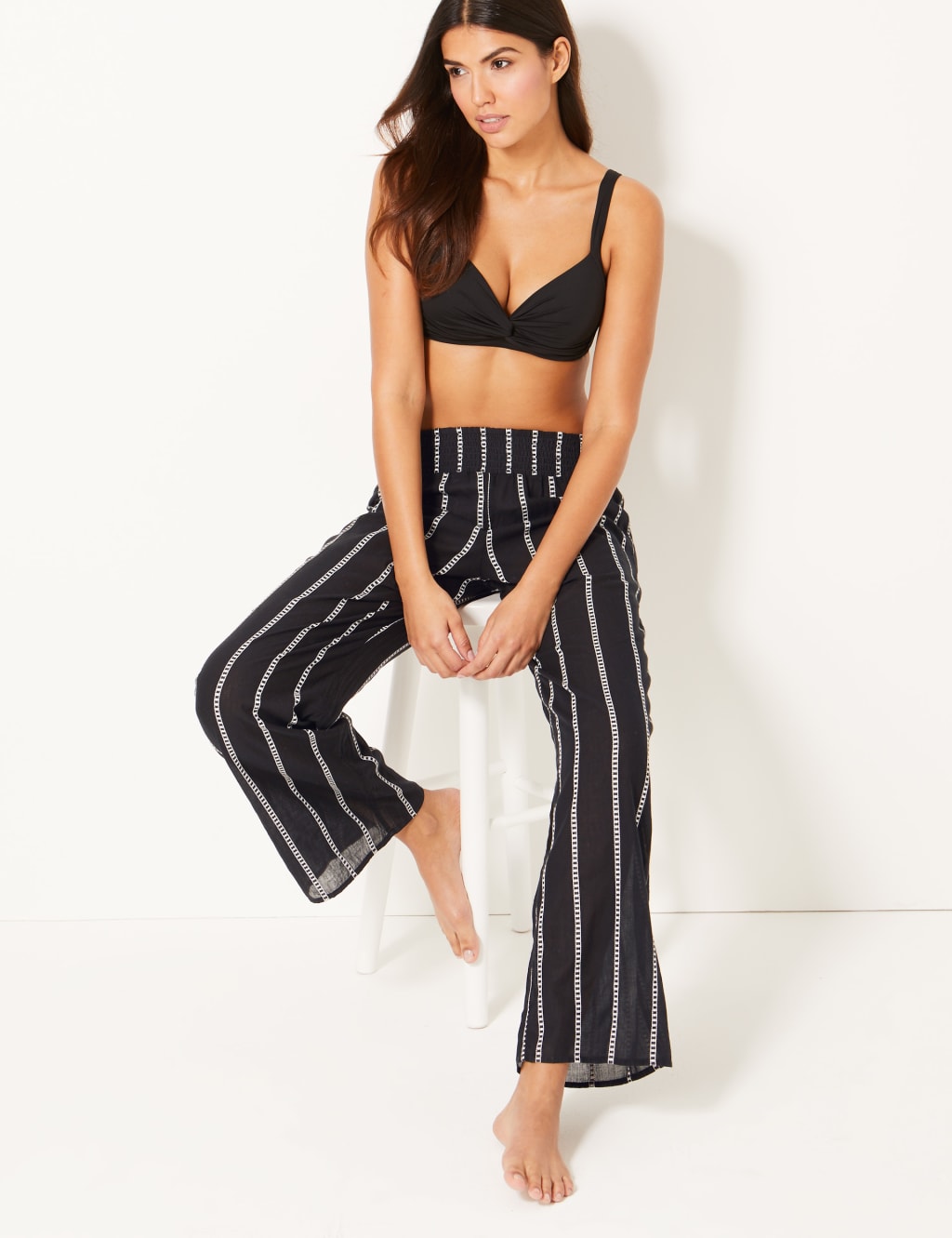 Striped beach trousers store