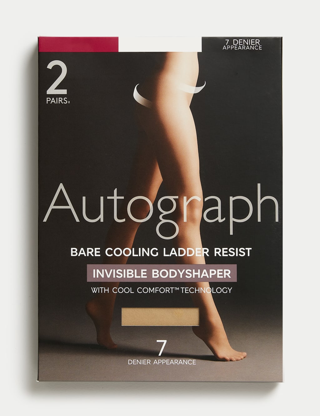 2pk 7 Denier Body Shaping Sheer Tights 2 of 4