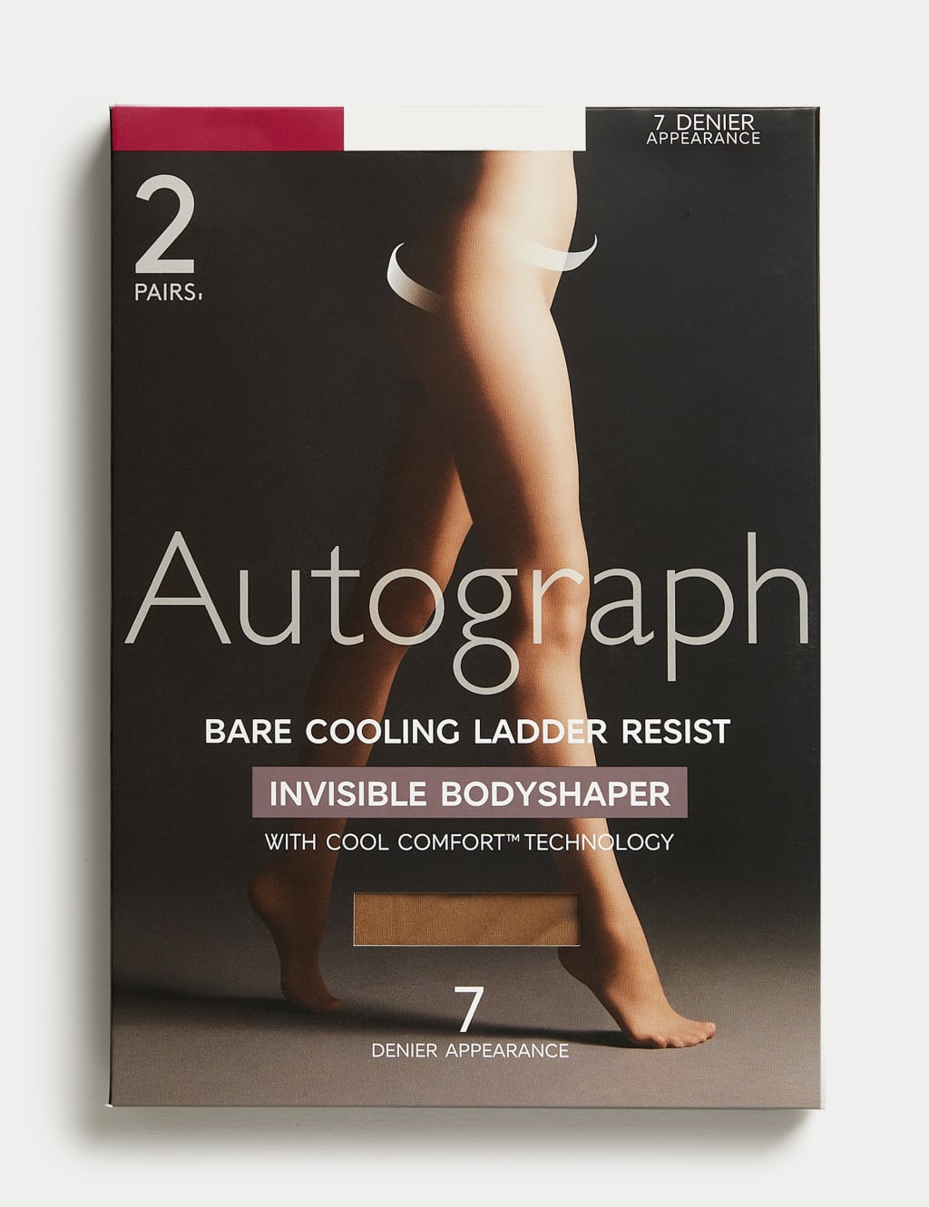 2pk 7 Denier Body Shaping Sheer Tights 2 of 4