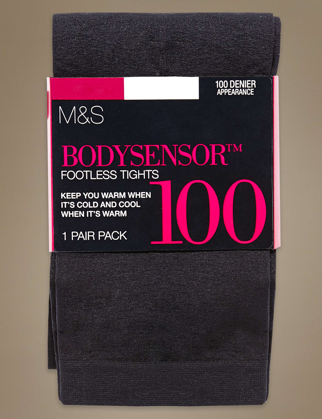 100 Denier Body Sensor™ Opaque Footless Tights 2 of 3