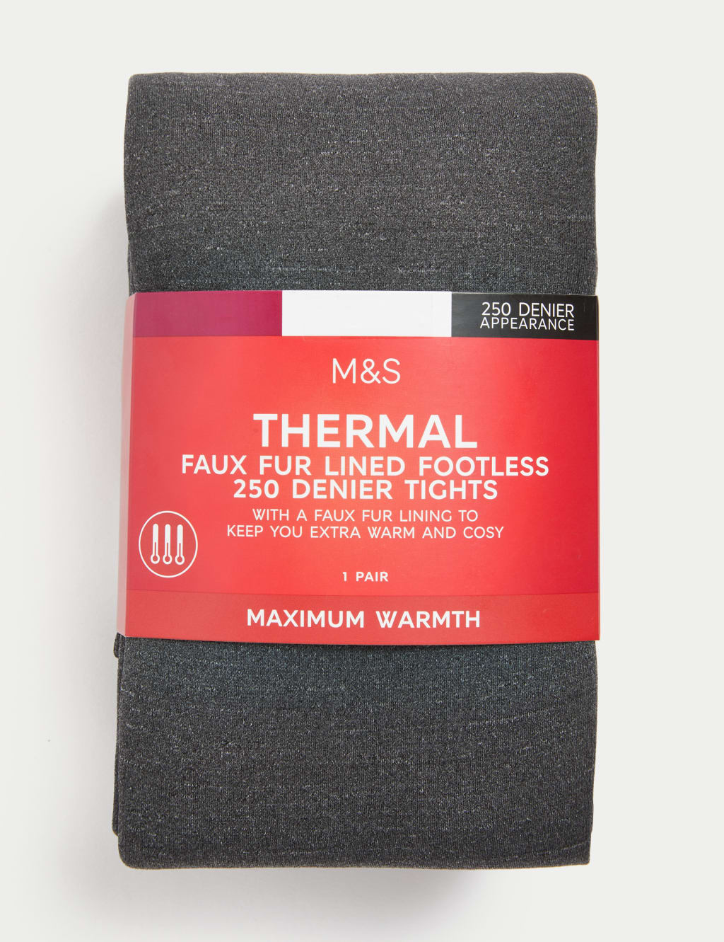 250 Denier Velour Lined Footless Tights 2 of 5