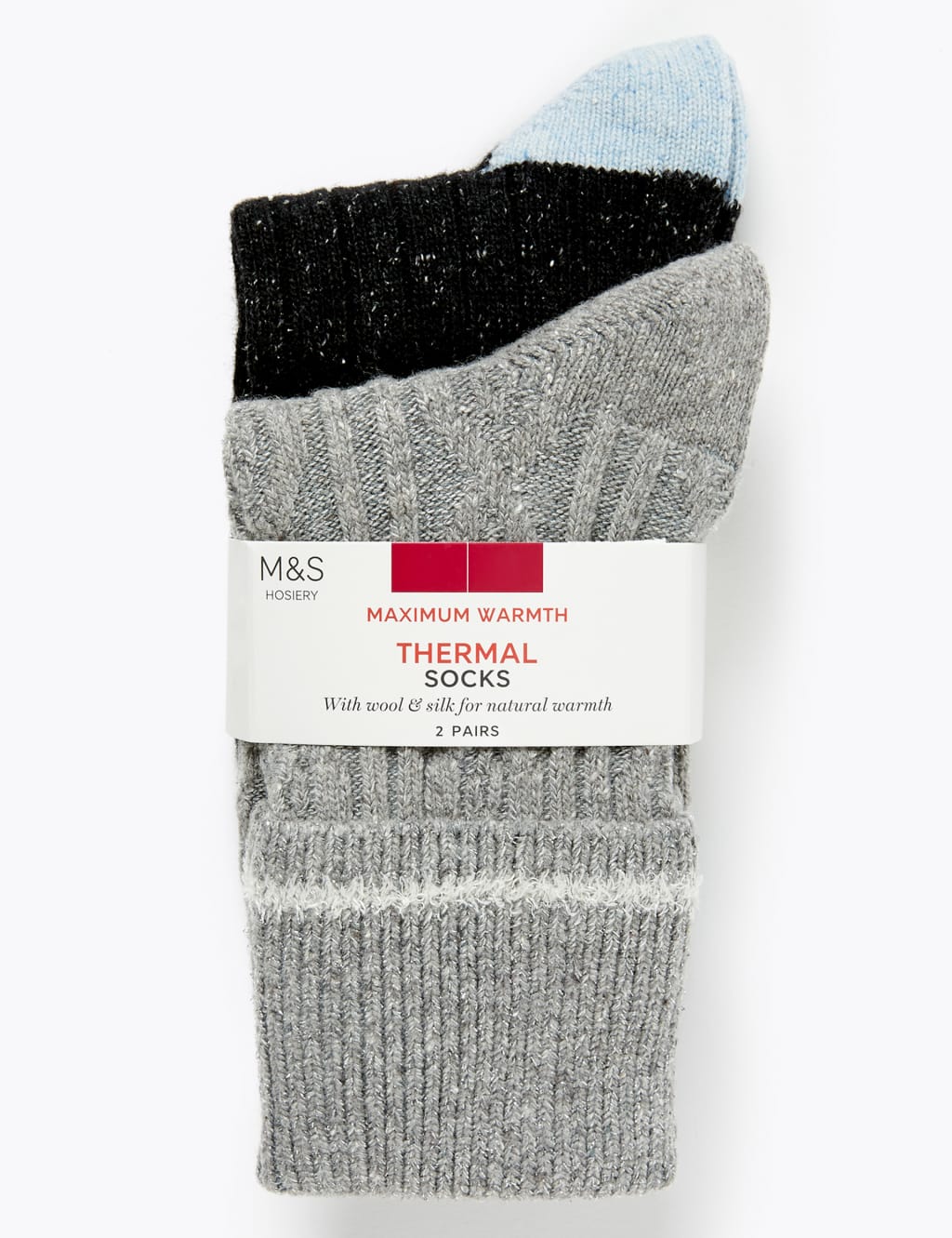 2 Pack Thermal Cable Knit Socks M S Collection M S
