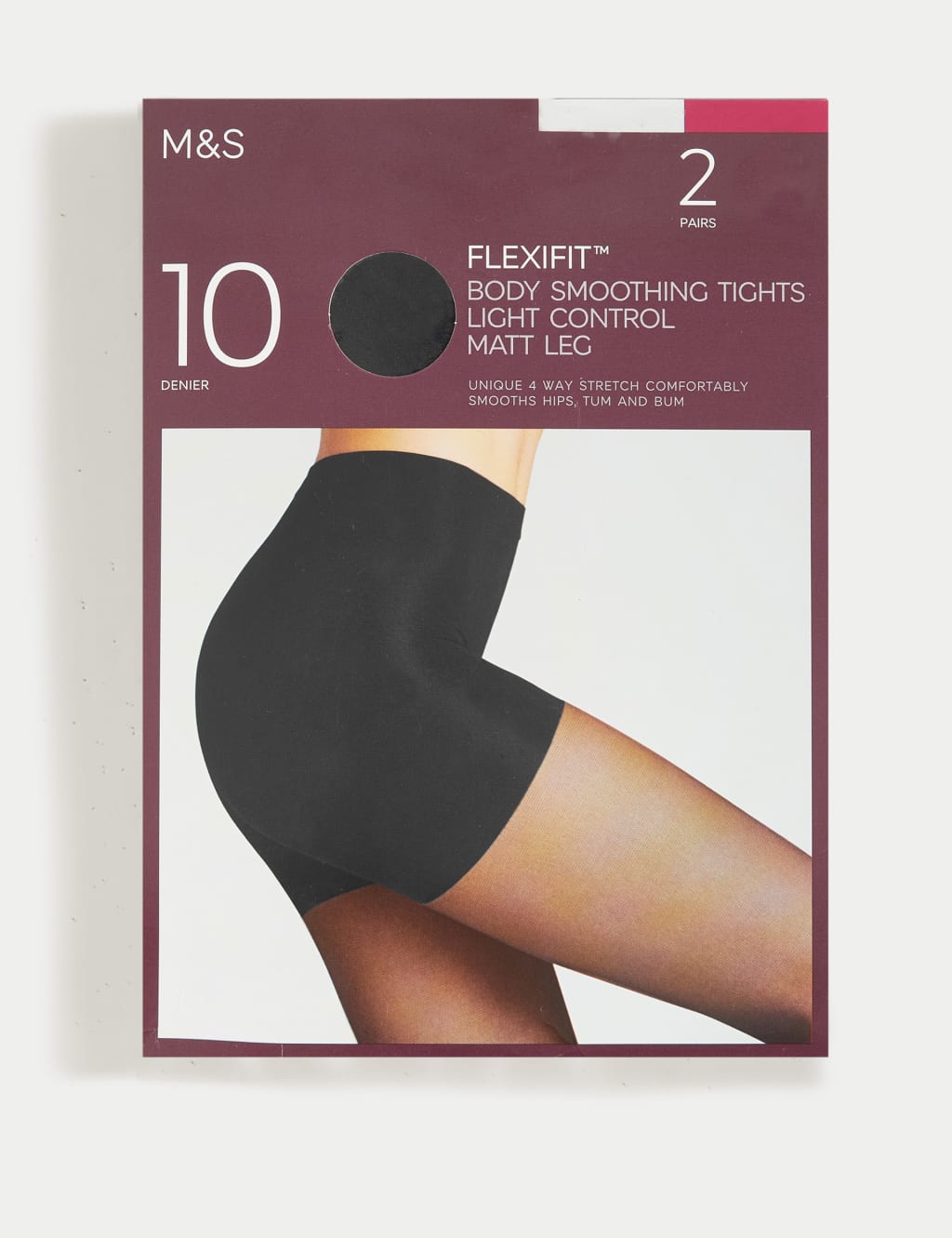2pk Flexifit 10 Denier Light Control Sheer Tights