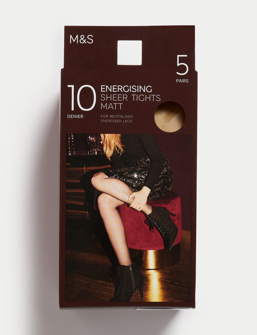 5pk 10 Denier Energising Matt Tights 2 of 4