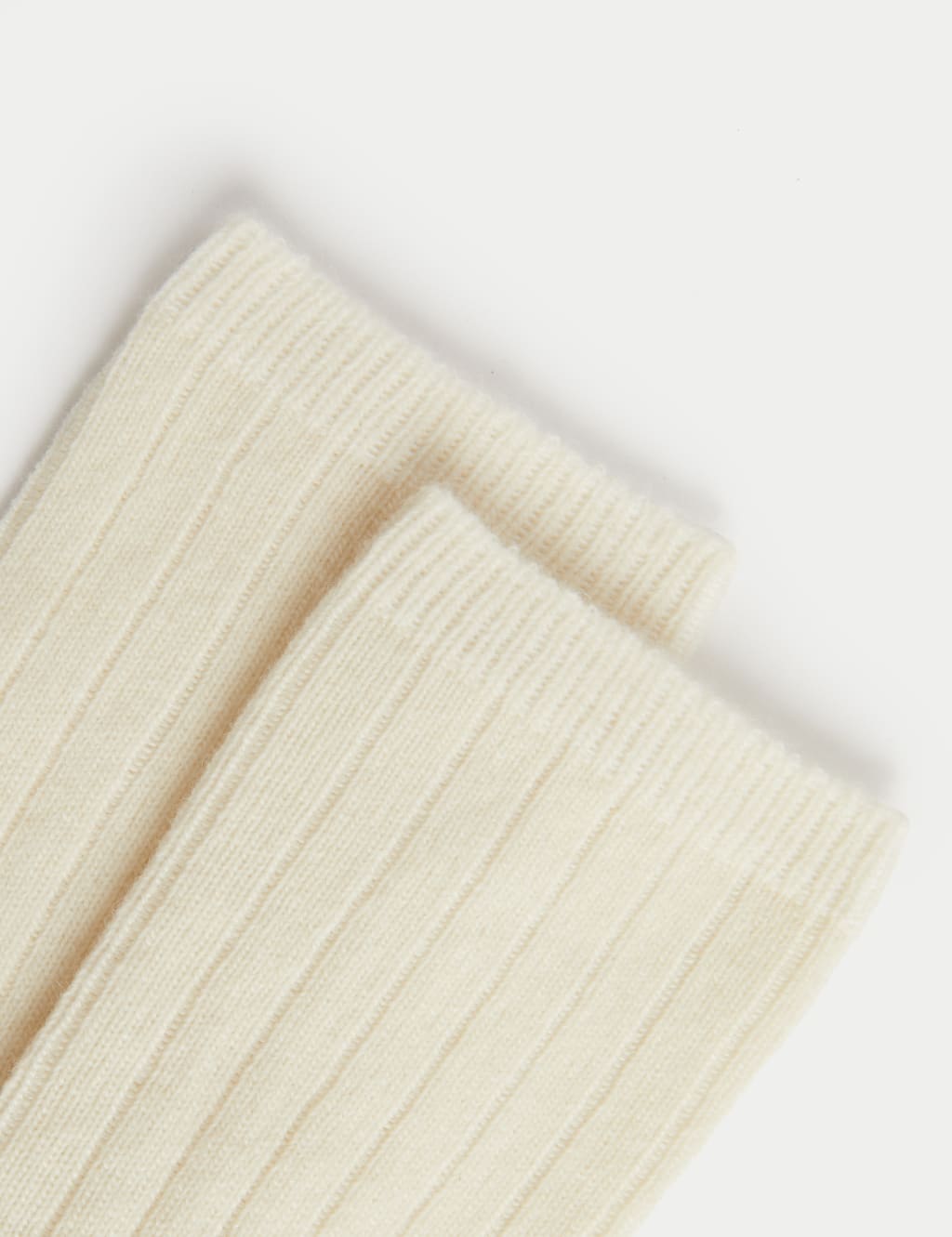 Cashmere Blend Ribbed Ankle High Socks 2 of 2