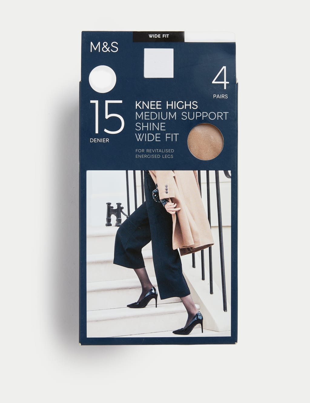 4pk 15 Denier Medium Support Knee Highs 2 of 3
