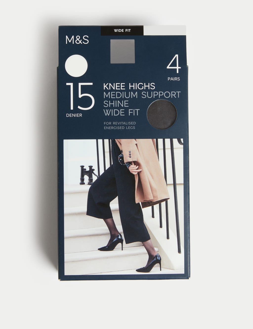 4pk 15 Denier Medium Support Knee Highs 2 of 3