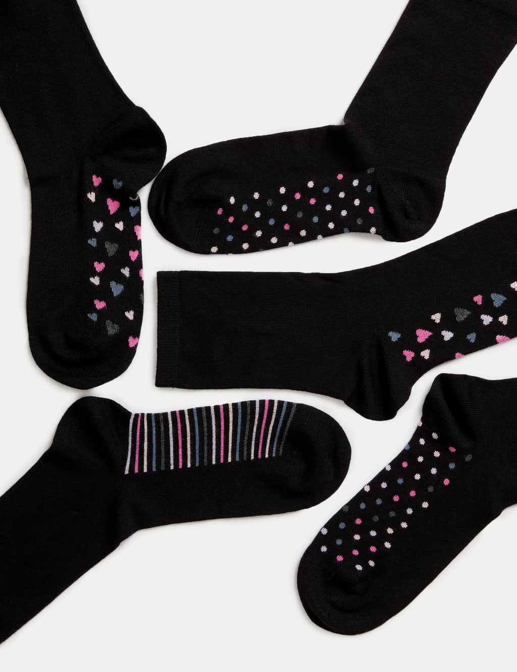 5pk Assorted Ankle High Socks 2 of 2