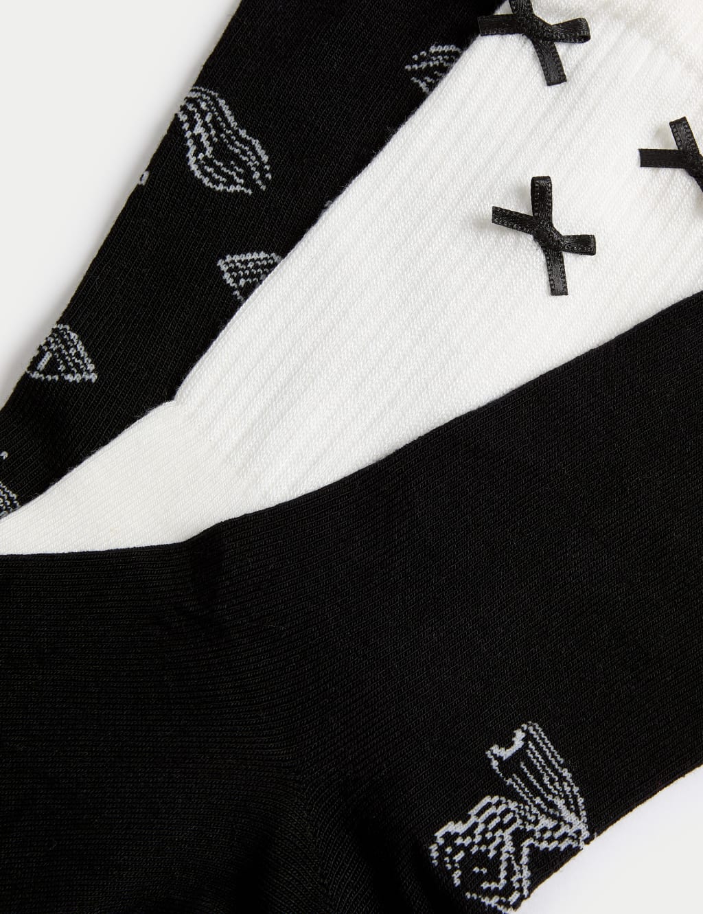 3pk Bow Ankle High Socks 2 of 2