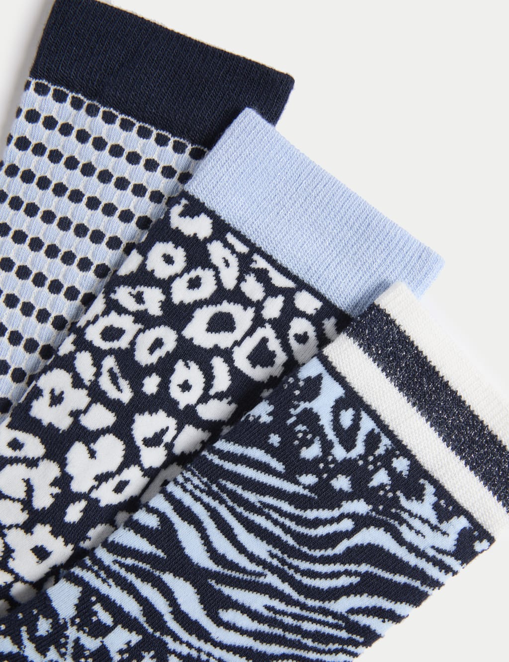 3pk Sparkle Patterned Ankle High Socks 2 of 2