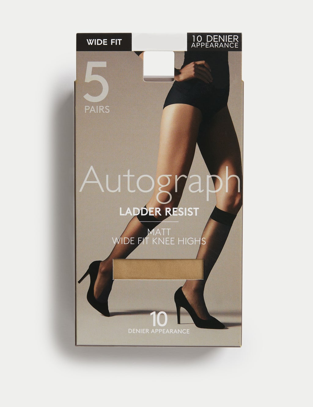 5pk 10 Denier Ladder Resist Matt Knee Highs 2 of 3