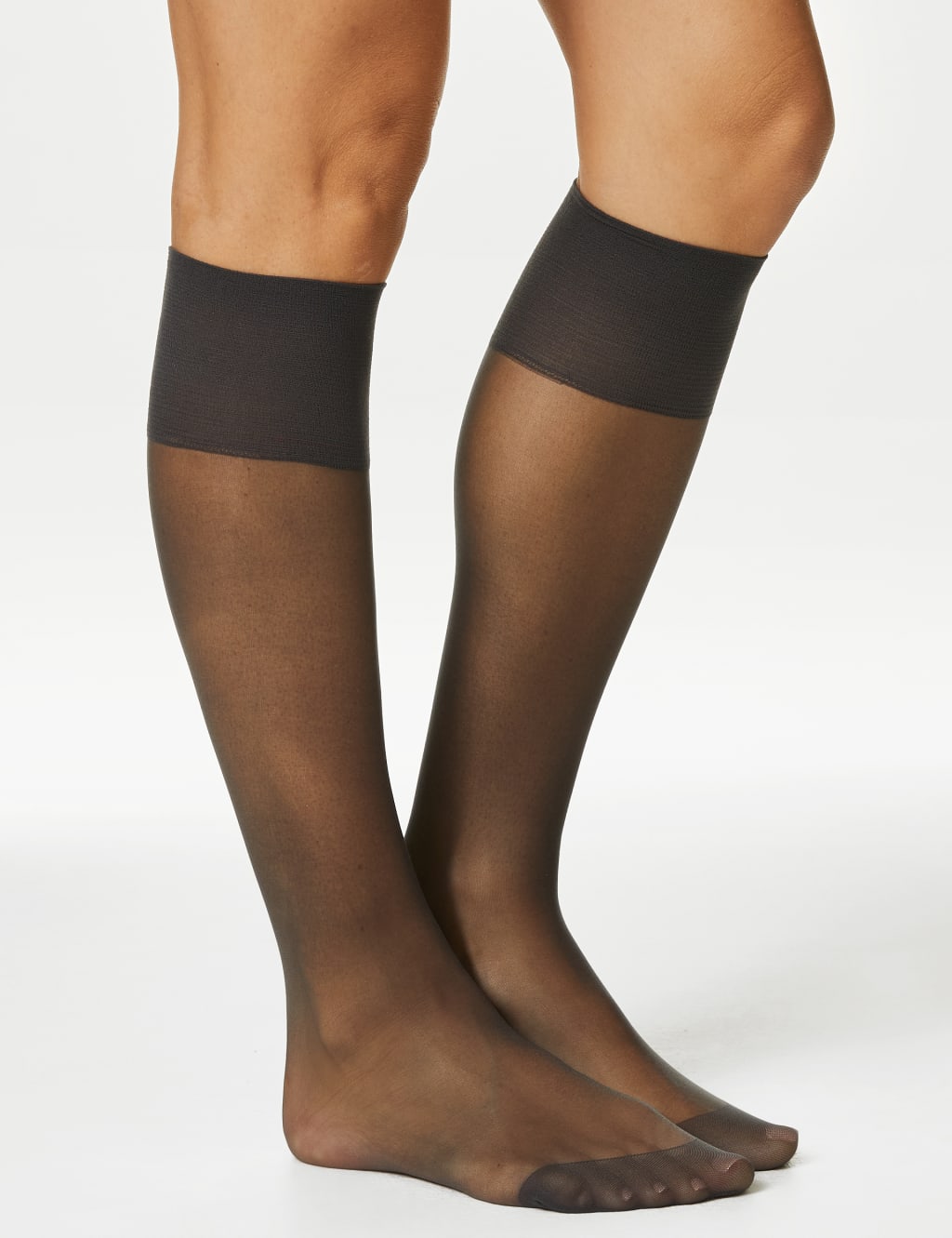 5pk 10 Denier Ladder Resist Matt Knee Highs 1 of 3