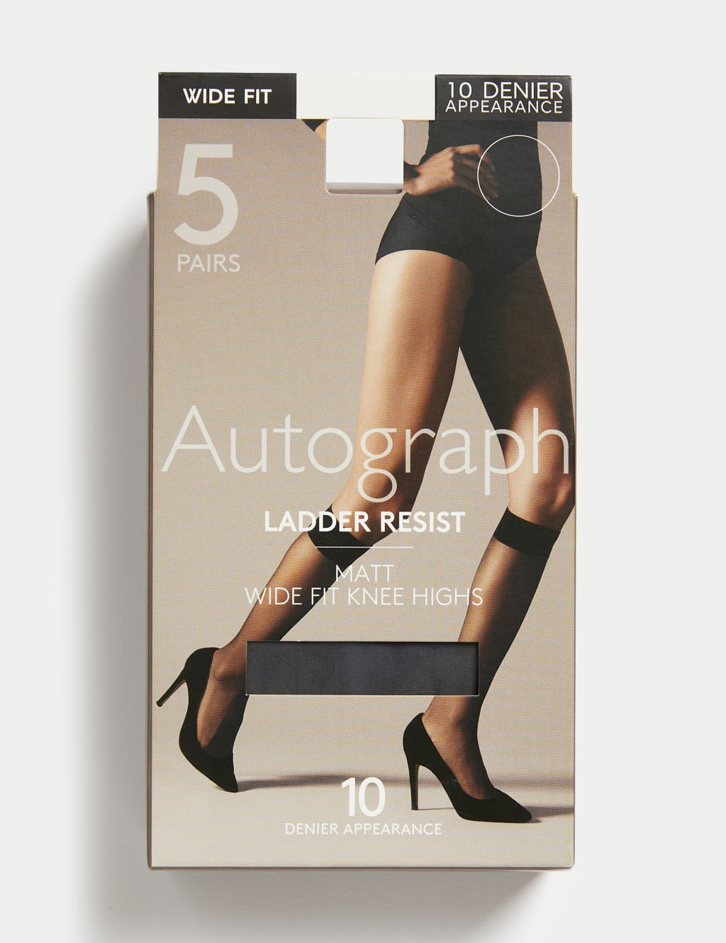 5pk 10 Denier Ladder Resist Matt Knee Highs 2 of 3