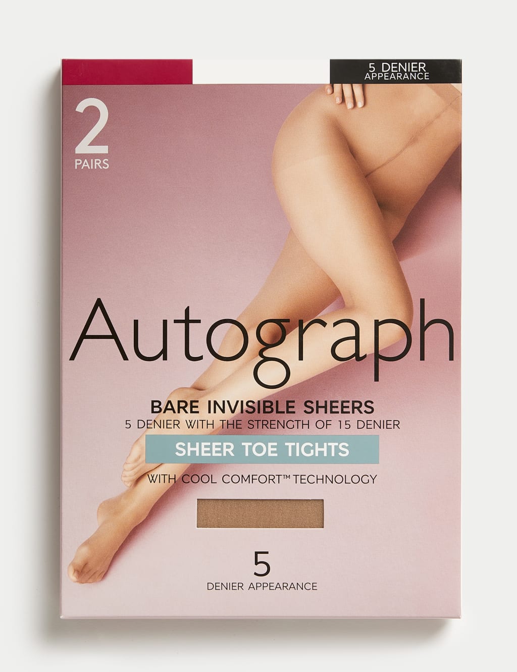 2pk 5 Denier Bare Invisibles Sheer Tights 2 of 4