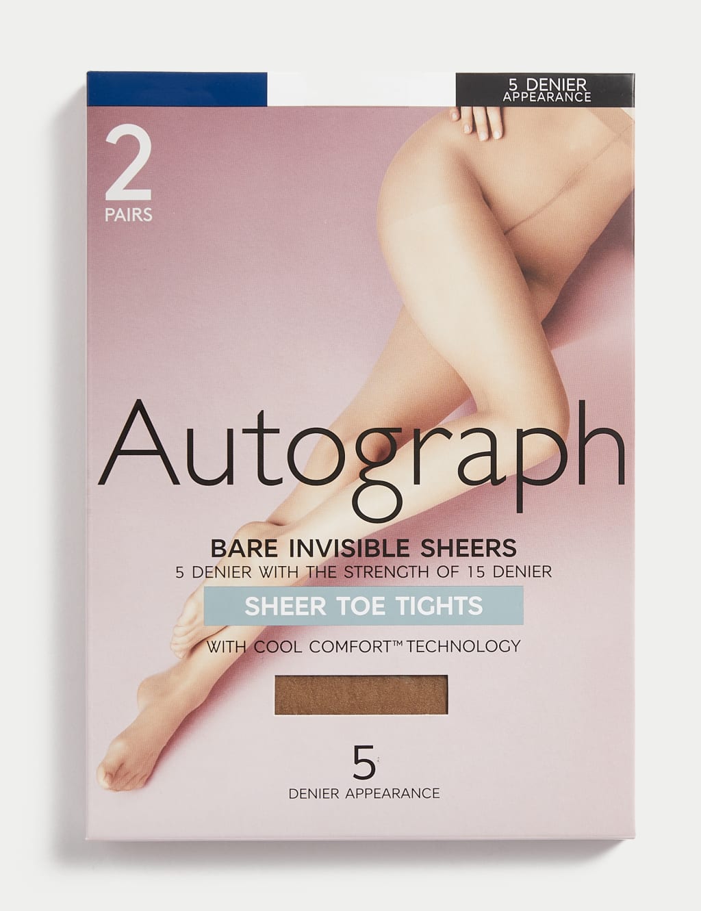 2pk 5 Denier Bare Invisibles Sheer Tights 2 of 4