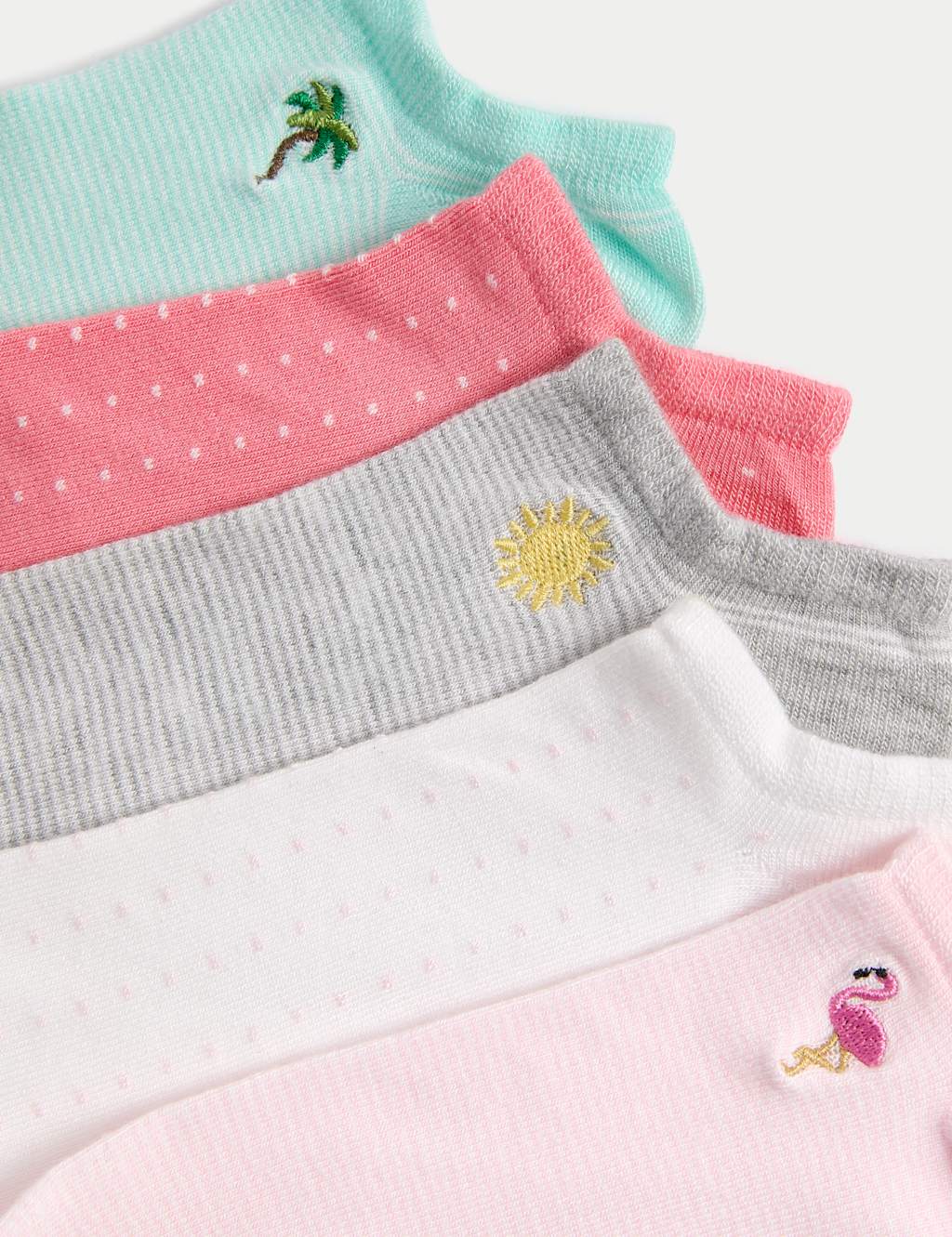 5pk Tropical Embroidered Trainer Liners™ 2 of 2
