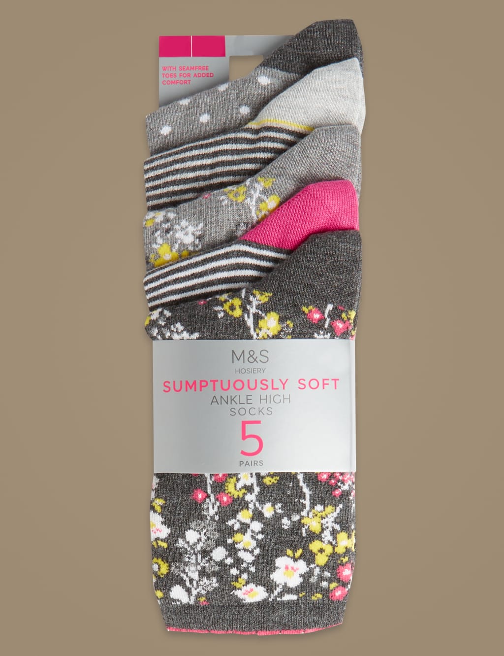 5 Pair Pack Supersoft Ankle High Socks 2 of 3