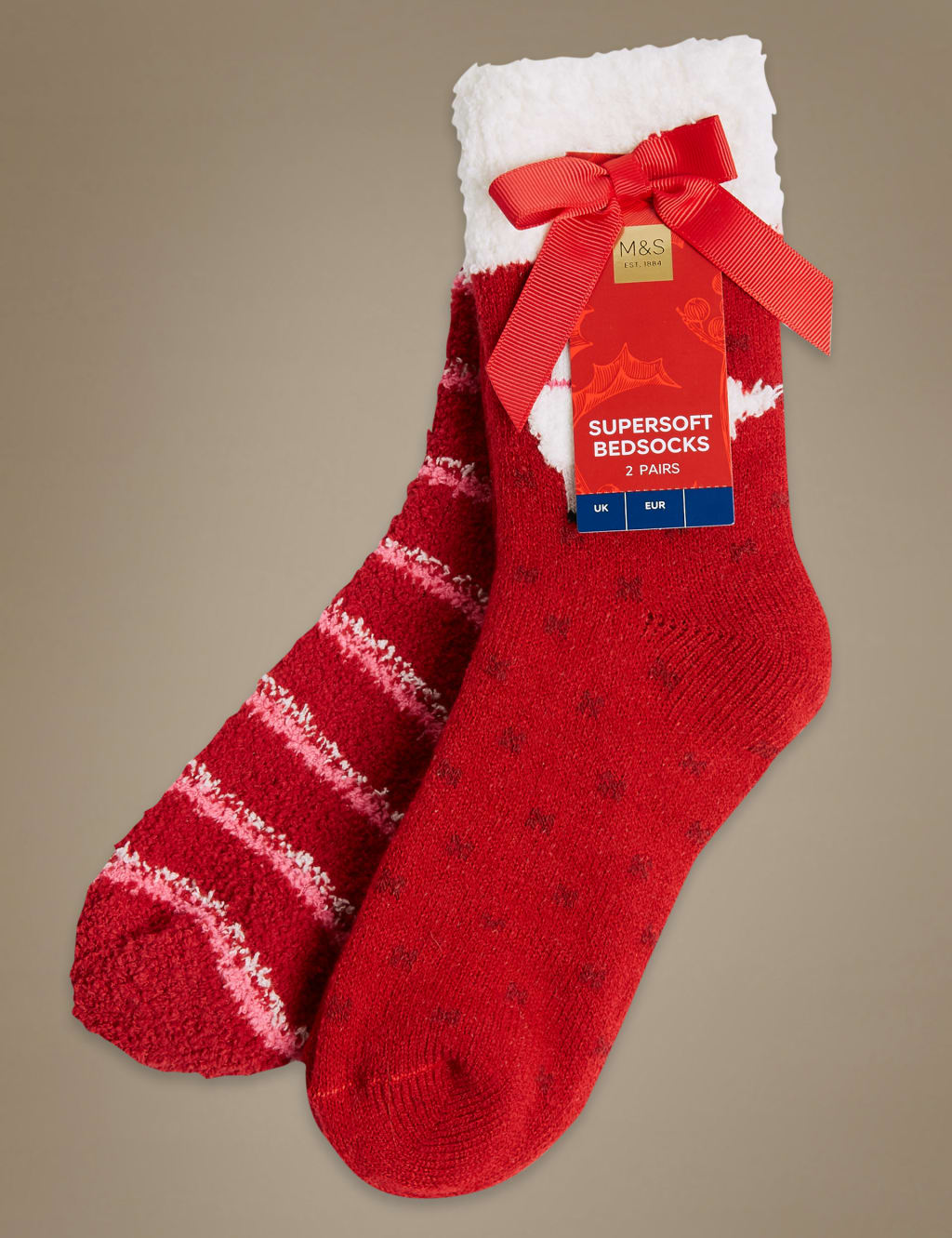 2 Pair Pack Supersoft Bedsocks 2 of 3